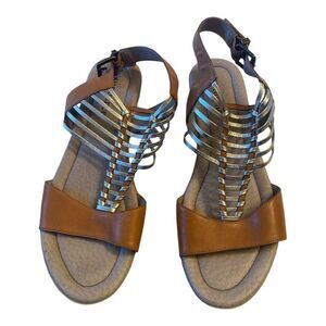 Sundance Silver and Tan Sandals